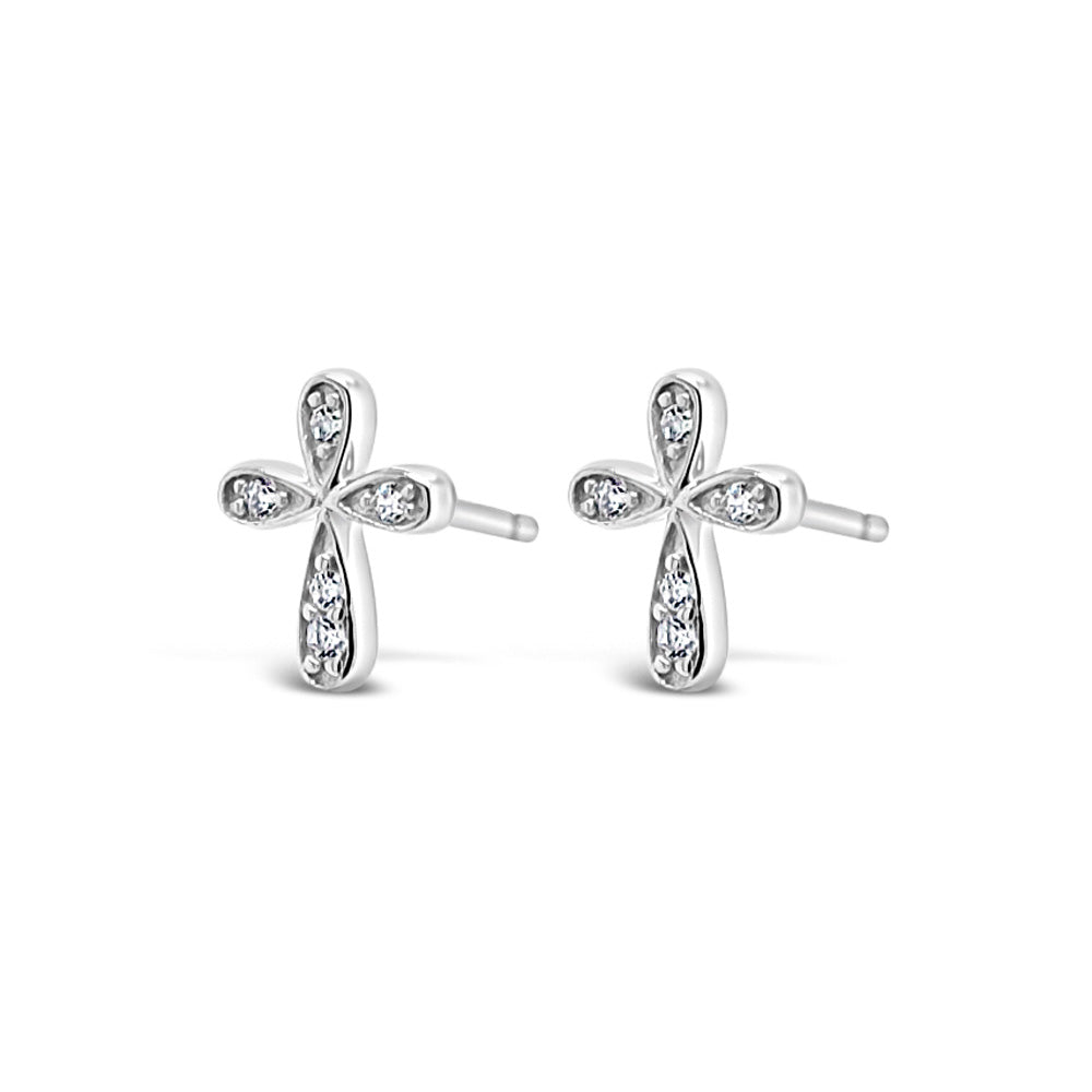 Children Sterling Silver Cross Earrings